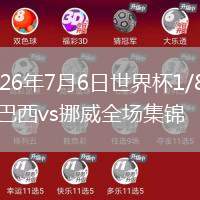 2026年7月6日世界杯1/8决赛巴西vs挪威全场集锦